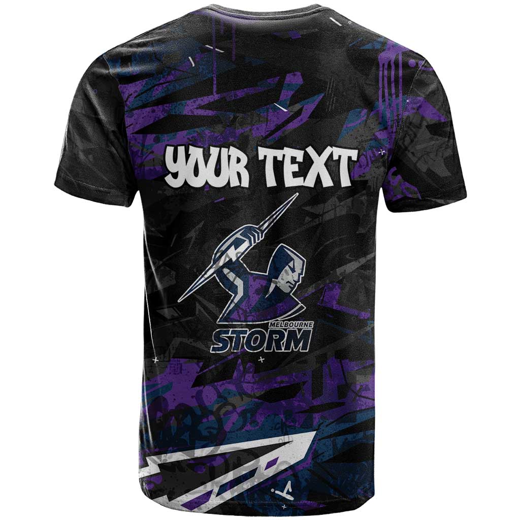 Personalized Melbourne Storm T Shirt Graffiti Grunge Abstract Urban Street Style Design