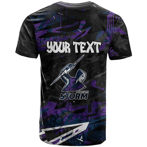 Personalized Melbourne Storm T Shirt Graffiti Grunge Abstract Urban Street Style Design