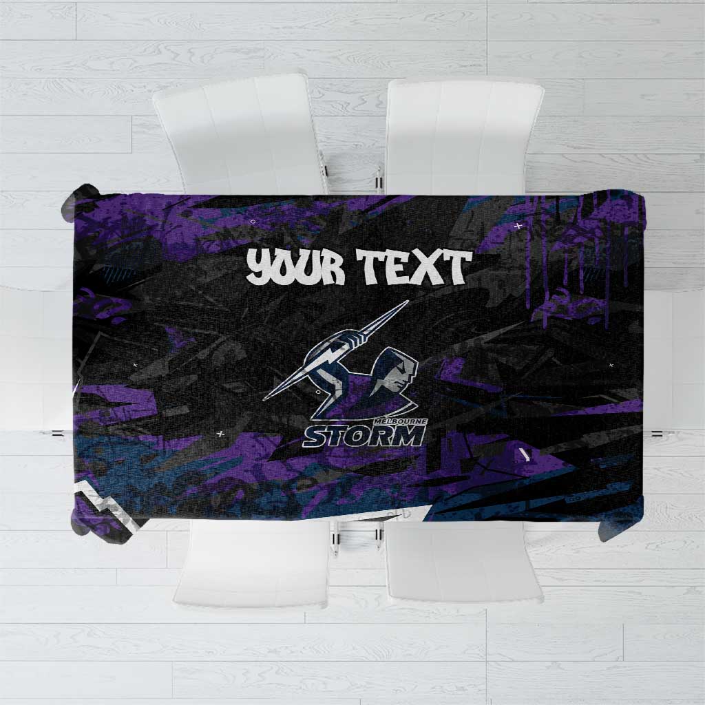 Personalized Melbourne Storm Tablecloth Graffiti Grunge Abstract Urban Street Style Design