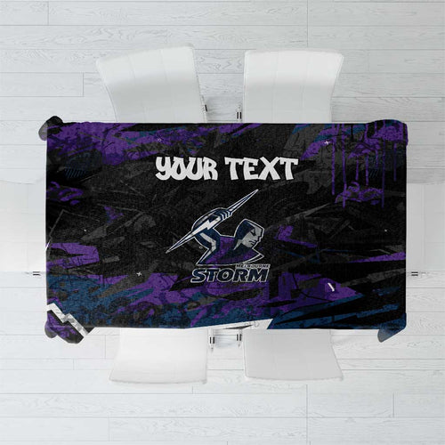 Personalized Melbourne Storm Tablecloth Graffiti Grunge Abstract Urban Street Style Design