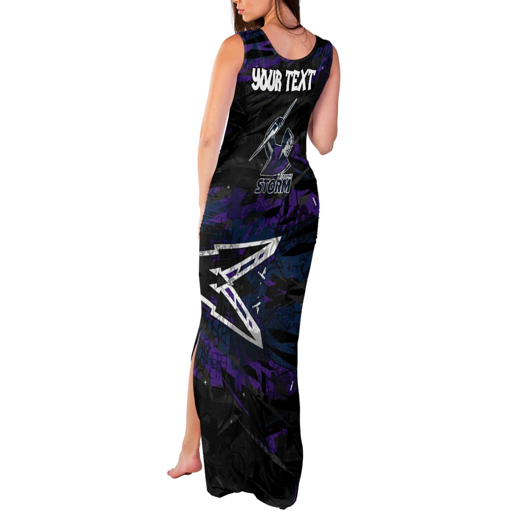 Personalized Melbourne Storm Tank Maxi Dress Graffiti Grunge Abstract Urban Street Style Design