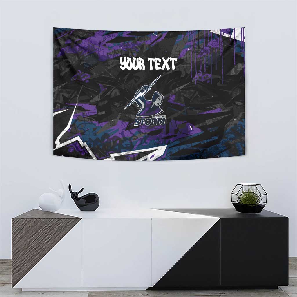 Personalized Melbourne Storm Tapestry Graffiti Grunge Abstract Urban Street Style Design