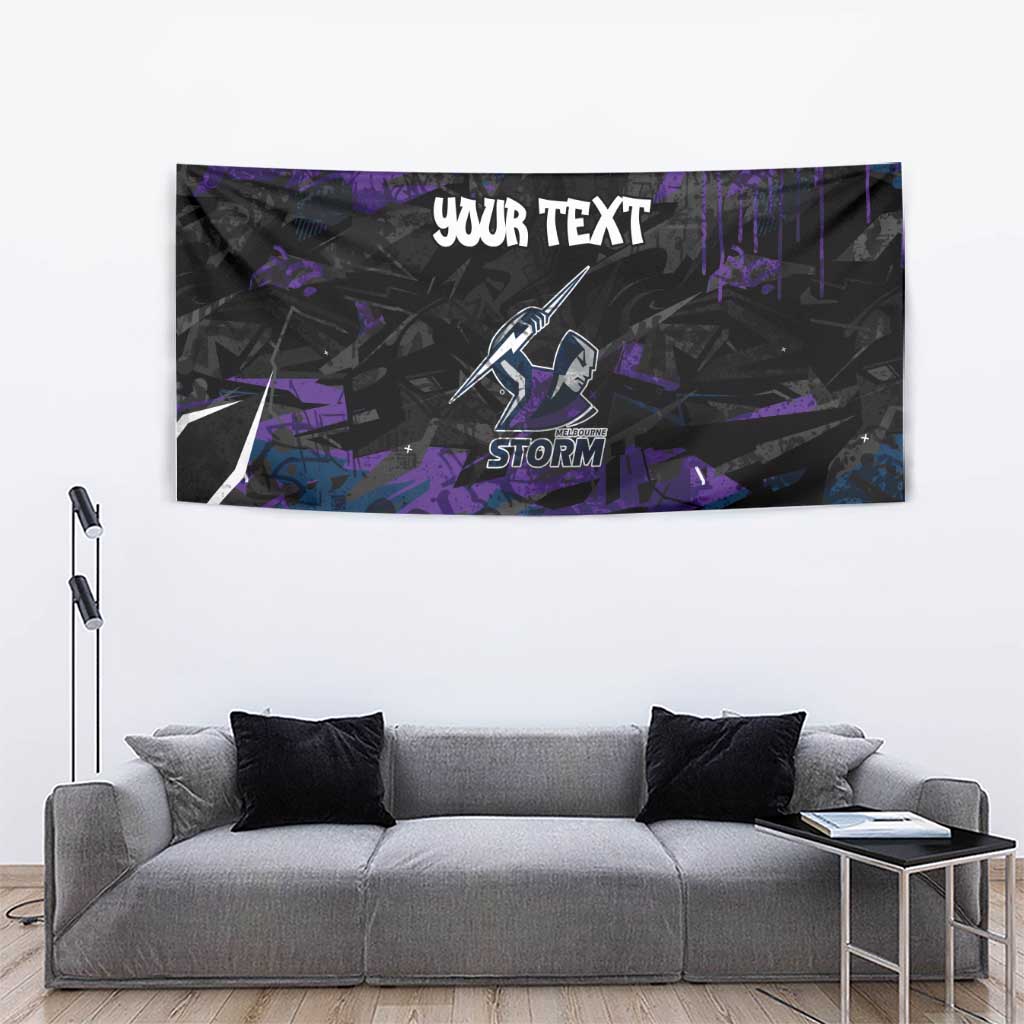 Personalized Melbourne Storm Tapestry Graffiti Grunge Abstract Urban Street Style Design