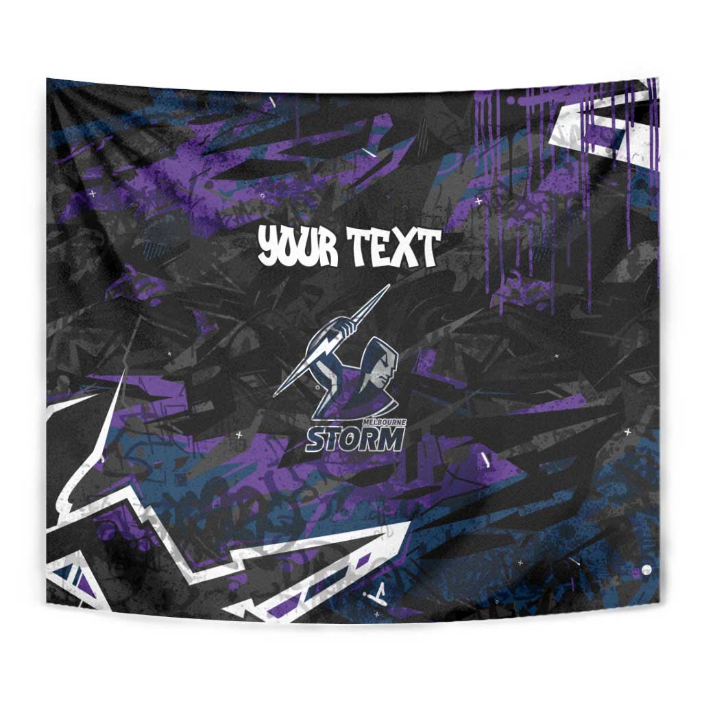Personalized Melbourne Storm Tapestry Graffiti Grunge Abstract Urban Street Style Design