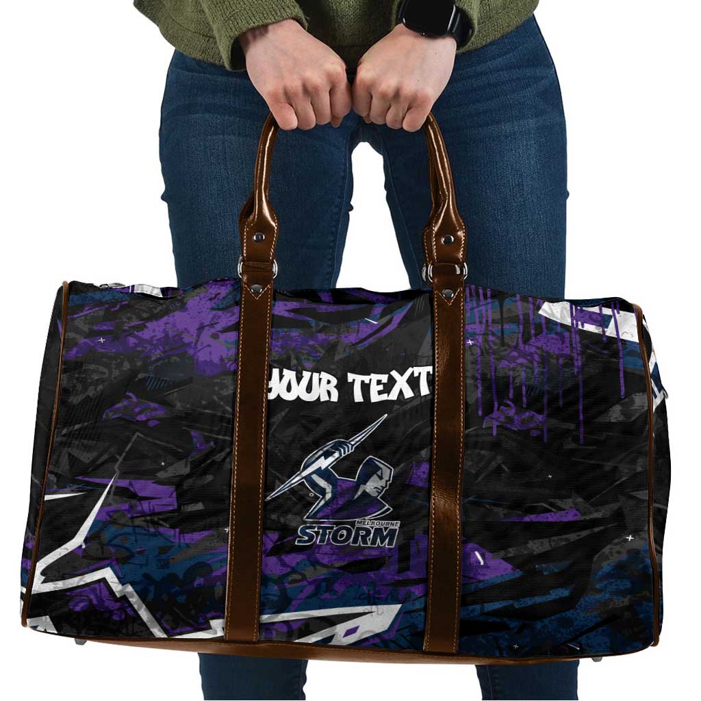 Personalized Melbourne Storm Travel Bag Graffiti Grunge Abstract Urban Street Style Design