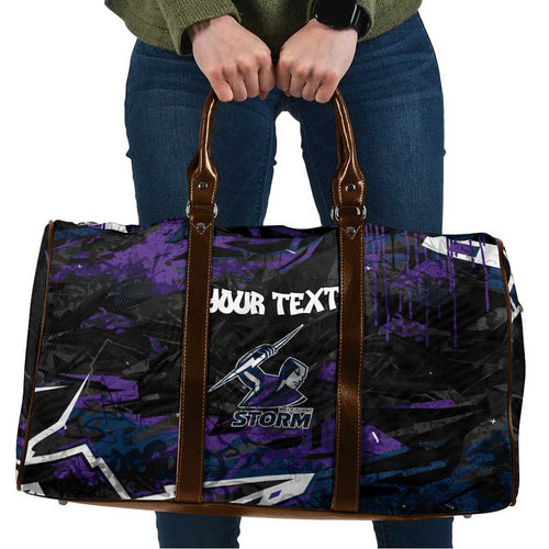 Personalized Melbourne Storm Travel Bag Graffiti Grunge Abstract Urban Street Style Design