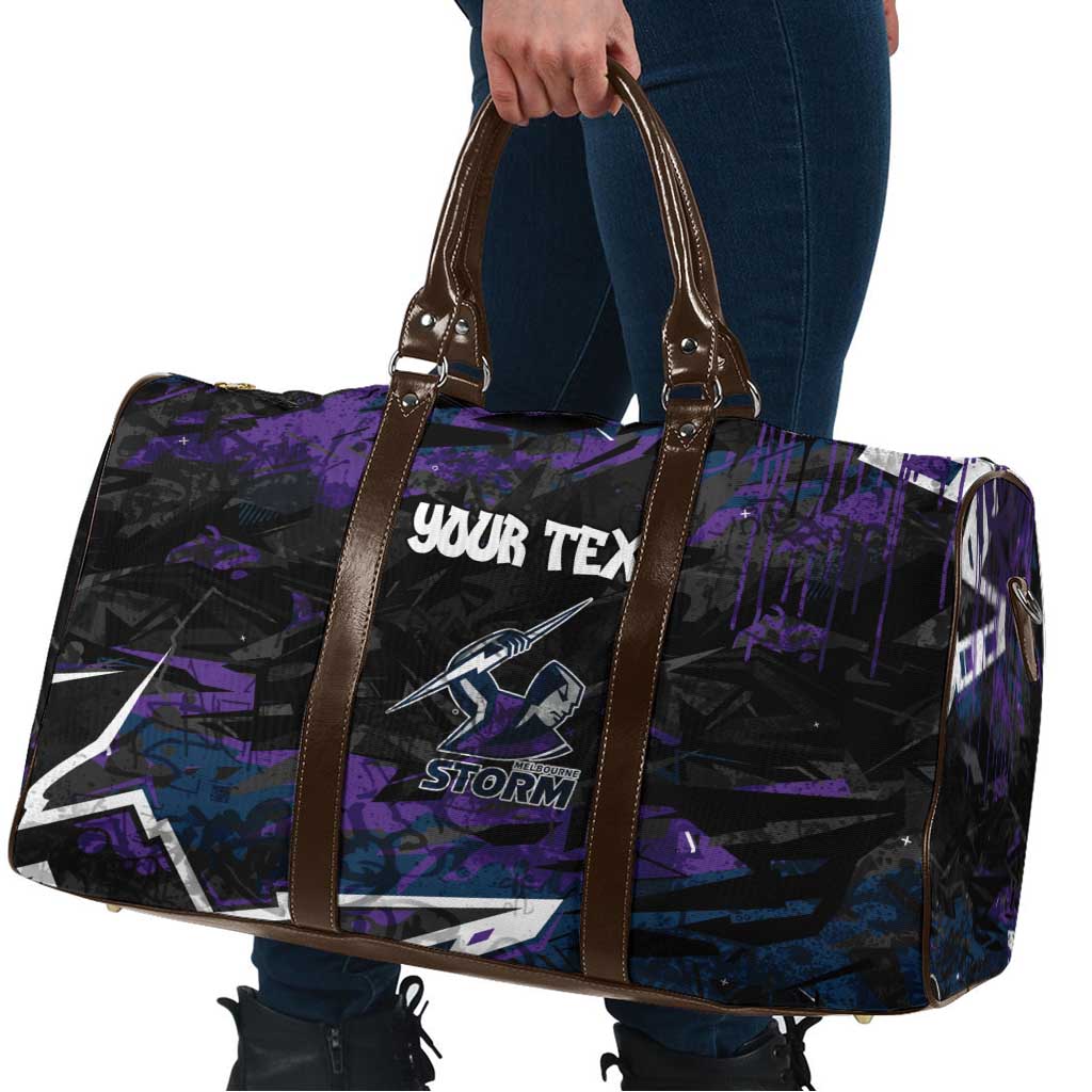 Personalized Melbourne Storm Travel Bag Graffiti Grunge Abstract Urban Street Style Design