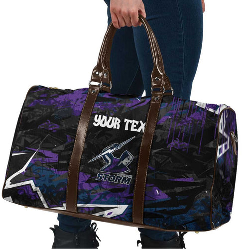 Personalized Melbourne Storm Travel Bag Graffiti Grunge Abstract Urban Street Style Design
