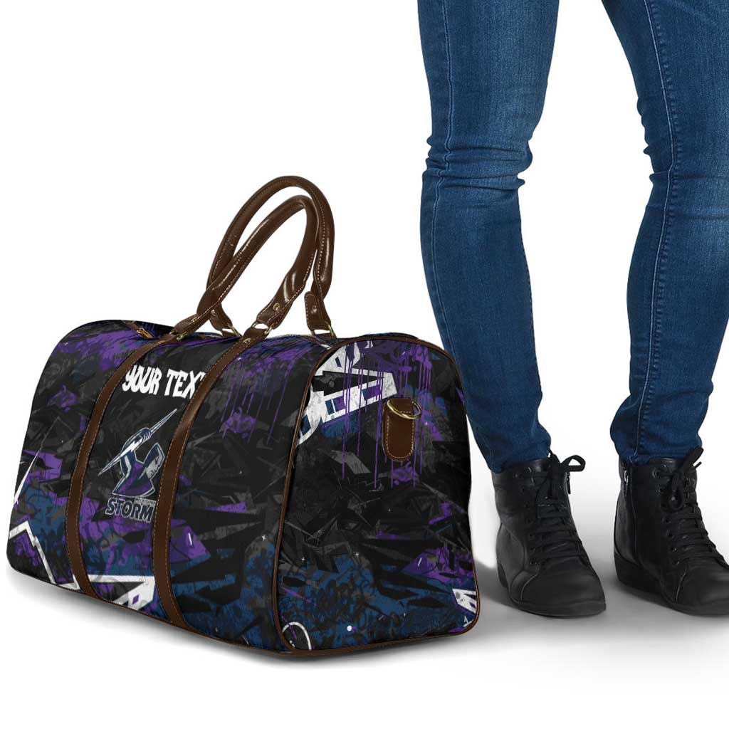 Personalized Melbourne Storm Travel Bag Graffiti Grunge Abstract Urban Street Style Design