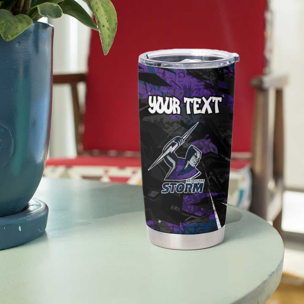 Personalized Melbourne Storm Tumbler Cup Graffiti Grunge Abstract Urban Street Style Design