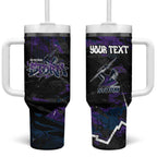 Personalized Melbourne Storm Tumbler With Handle Graffiti Grunge Abstract Urban Street Style Design