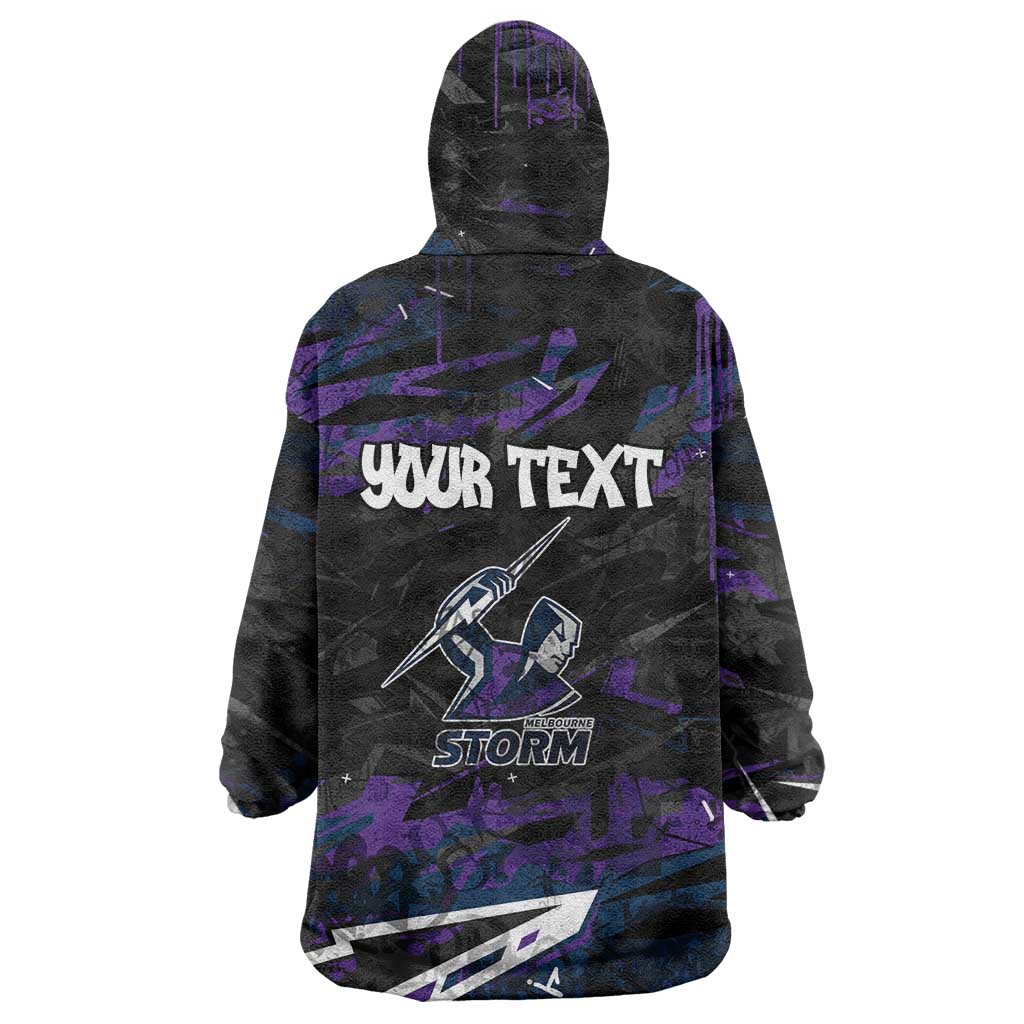 Personalized Melbourne Storm Wearable Blanket Hoodie Graffiti Grunge Abstract Urban Street Style Design
