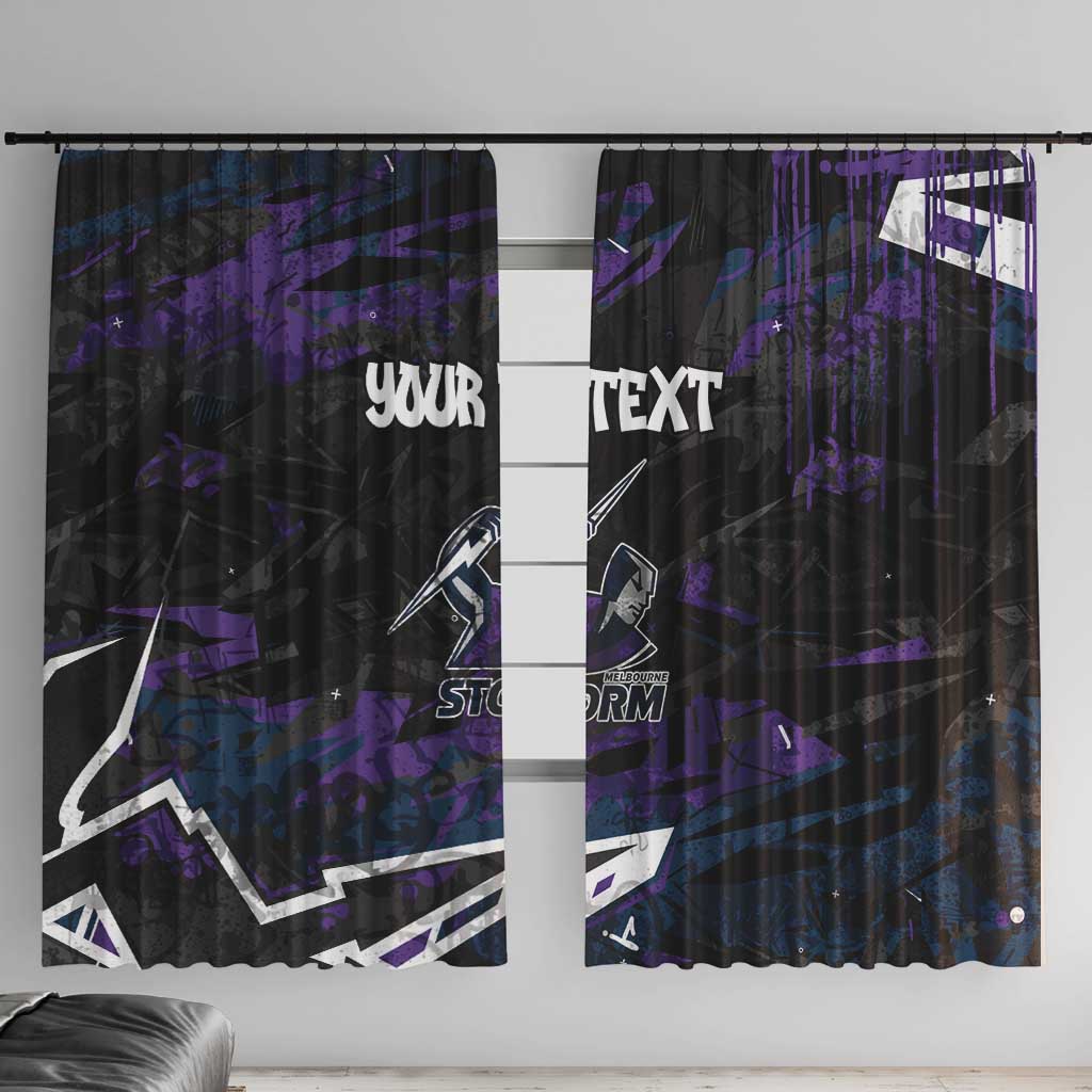 Personalized Melbourne Storm Window Curtain Graffiti Grunge Abstract Urban Street Style Design