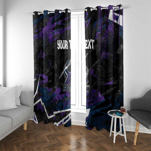 Personalized Melbourne Storm Window Curtain Graffiti Grunge Abstract Urban Street Style Design