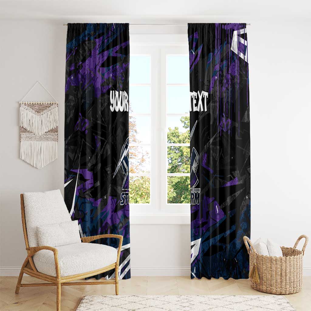 Personalized Melbourne Storm Window Curtain Graffiti Grunge Abstract Urban Street Style Design