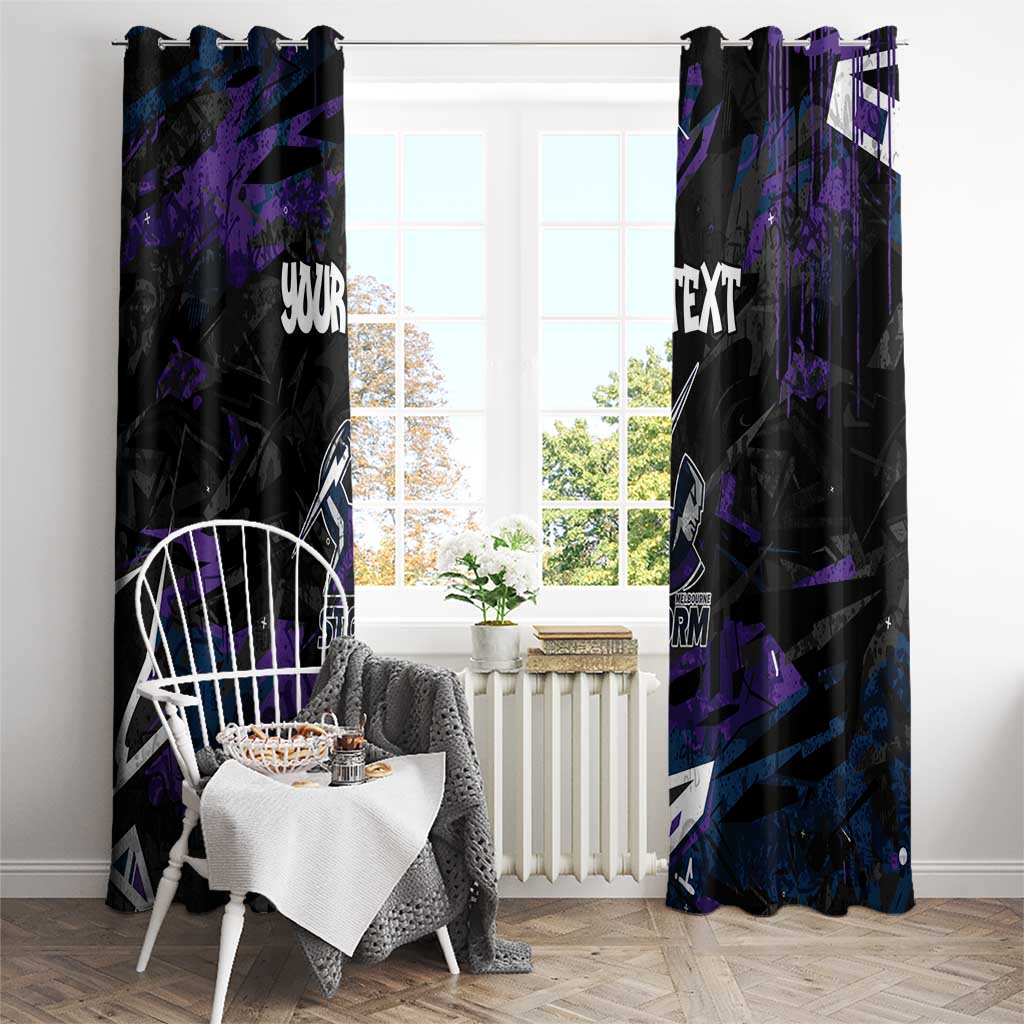 Personalized Melbourne Storm Window Curtain Graffiti Grunge Abstract Urban Street Style Design