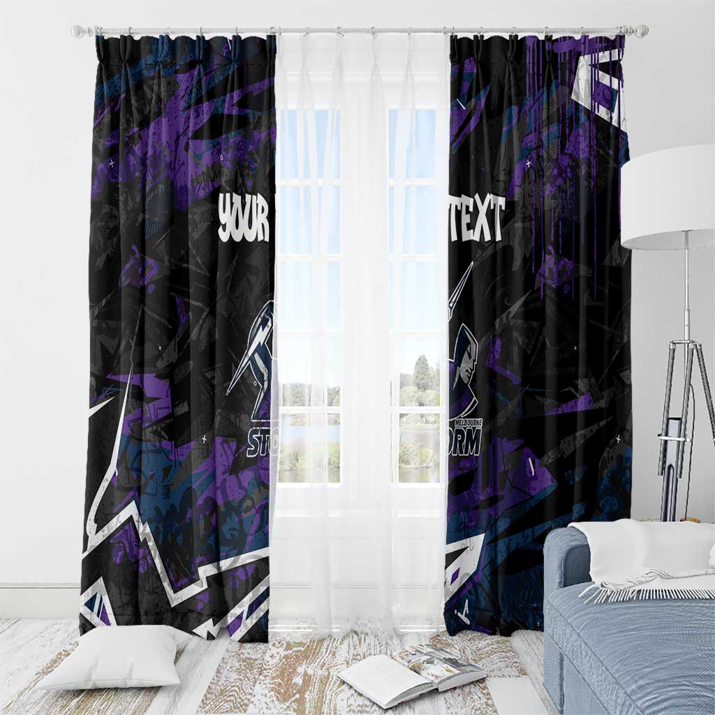 Personalized Melbourne Storm Window Curtain Graffiti Grunge Abstract Urban Street Style Design