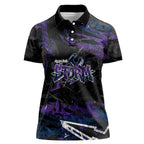 Personalized Melbourne Storm Women Polo Shirt Graffiti Grunge Abstract Urban Street Style Design