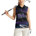 Personalized Melbourne Storm Women Sleeveless Polo Shirt Graffiti Grunge Abstract Urban Street Style Design