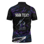 Personalized Melbourne Storm Zipper Polo Shirt Graffiti Grunge Abstract Urban Street Style Design