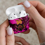 Personalised Brisbane Broncos AirPods Case Fierce Horse Mascot In Pink Aboriginal Dot Art Style