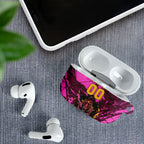 Personalised Brisbane Broncos AirPods Case Fierce Horse Mascot In Pink Aboriginal Dot Art Style