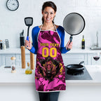 Personalised Brisbane Broncos Apron Fierce Horse Mascot In Pink Aboriginal Dot Art Style
