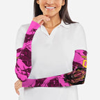Personalised Brisbane Broncos Arm Sleeves Fierce Horse Mascot In Pink Aboriginal Dot Art Style