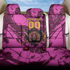 Personalised Brisbane Broncos Back Car Seat Cover Fierce Horse Mascot In Pink Aboriginal Dot Art Style