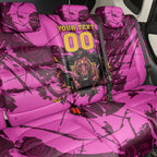 Personalised Brisbane Broncos Back Car Seat Cover Fierce Horse Mascot In Pink Aboriginal Dot Art Style