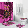 Personalised Brisbane Broncos Bathroom Set Fierce Horse Mascot In Pink Aboriginal Dot Art Style