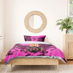 Personalised Brisbane Broncos Bedding Set Fierce Horse Mascot In Pink Aboriginal Dot Art Style