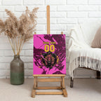 Personalised Brisbane Broncos Canvas Wall Art Fierce Horse Mascot In Pink Aboriginal Dot Art Style