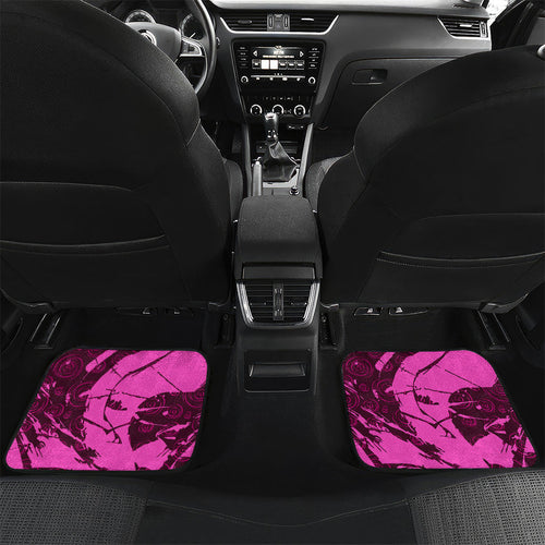 Personalised Brisbane Broncos Car Mats Fierce Horse Mascot In Pink Aboriginal Dot Art Style