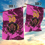 Personalised Brisbane Broncos Garden Flag Fierce Horse Mascot In Pink Aboriginal Dot Art Style