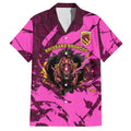 Personalised Brisbane Broncos Hawaiian Shirt Fierce Horse Mascot In Pink Aboriginal Dot Art Style