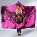 Personalised Brisbane Broncos Hooded Blanket Fierce Horse Mascot In Pink Aboriginal Dot Art Style