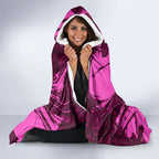 Personalised Brisbane Broncos Hooded Blanket Fierce Horse Mascot In Pink Aboriginal Dot Art Style