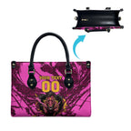 Personalised Brisbane Broncos Leather Bag Fierce Horse Mascot In Pink Aboriginal Dot Art Style