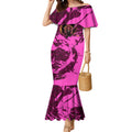 Personalised Brisbane Broncos Mermaid Dress Fierce Horse Mascot In Pink Aboriginal Dot Art Style