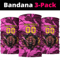 Personalised Brisbane Broncos Neck Gaiter Fierce Horse Mascot In Pink Aboriginal Dot Art Style