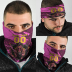 Personalised Brisbane Broncos Neck Gaiter Fierce Horse Mascot In Pink Aboriginal Dot Art Style