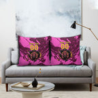 Personalised Brisbane Broncos Pillow Cover Fierce Horse Mascot In Pink Aboriginal Dot Art Style