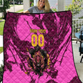 Personalised Brisbane Broncos Quilt Fierce Horse Mascot In Pink Aboriginal Dot Art Style