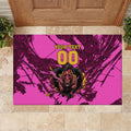Personalised Brisbane Broncos Rubber Doormat Fierce Horse Mascot In Pink Aboriginal Dot Art Style