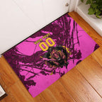 Personalised Brisbane Broncos Rubber Doormat Fierce Horse Mascot In Pink Aboriginal Dot Art Style