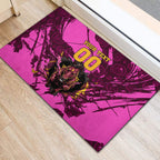 Personalised Brisbane Broncos Rubber Doormat Fierce Horse Mascot In Pink Aboriginal Dot Art Style