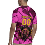 Personalised Brisbane Broncos Rugby Jersey Fierce Horse Mascot In Pink Aboriginal Dot Art Style