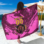 Personalised Brisbane Broncos Sarong Fierce Horse Mascot In Pink Aboriginal Dot Art Style