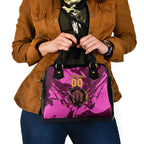 Personalised Brisbane Broncos Shoulder Handbag Fierce Horse Mascot In Pink Aboriginal Dot Art Style